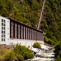 Generator house of hydro-electric power plant Royalty Free Stock Photo