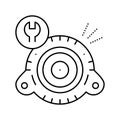 generator repair line icon vector isolated illustration