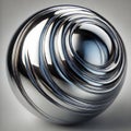 Chrome sphere rotating and creating concentric circles with smooth surface Royalty Free Stock Photo