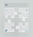 Generic abstract infographic template consisting of four piece of jigsaw puzzle