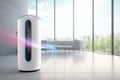 generic air purifier or AC controller unit mockup with modern bright Livingroom background,Generative AI