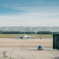 Generic airplane at the airport on the tarmac