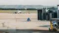 Generic airplane at the airport on the tarmac Royalty Free Stock Photo