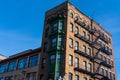 Generic Apartment Building Side Fire Escapes Royalty Free Stock Photo