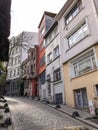 Generic architectral view and streets in Kasimpasa distrct of Beyoglu, Istanbul Royalty Free Stock Photo