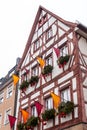 Generic architecture and street view with christmas decorations in Nuremberg, Germany Royalty Free Stock Photo
