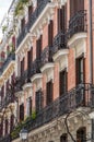 Generic architecture and street view from the Chueca neighborhood of Madrid, Spain Royalty Free Stock Photo