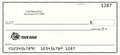 This is a generic bank check with generic logos, numbers and names.