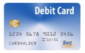 This is a generic bank debit card isolated on a white background.