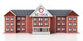 Generic, basic design school building. 3D illustration Royalty Free Stock Photo