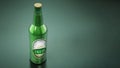 Generic beer bottle isolated on black background. 3D illustration