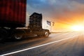 Transportation, import-export, truck and send a goods Royalty Free Stock Photo