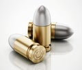 Generic bullets isolated on white background. 3D illustration