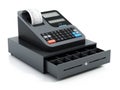 Generic cash register isolated on white background. 3D illustration Royalty Free Stock Photo