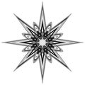 Generic circular motiff, mandala. Abstract grayscale geometric e