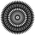 Generic circular motiff, mandala. Abstract grayscale geometric e