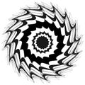 Generic circular motiff, mandala. Abstract grayscale geometric e