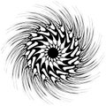 Generic circular motiff, mandala. Abstract grayscale geometric e