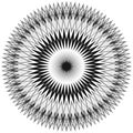 Generic circular motiff, mandala. Abstract grayscale geometric e