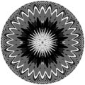 Generic circular motiff, mandala. Abstract grayscale geometric e