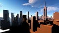 Generic cityscape architecture 3d rendering