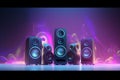 generic design of loudspeakers Party concert or home theater Audio stereo system with design elements and copy space, mixed