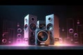 generic design of loudspeakers Party concert or home theater Audio stereo system with design elements and copy space, mixed