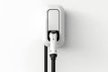 Generic electric EV hybrid vehicle car charger isolated on a white background, generative ai