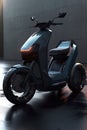 Generic electric scooter, futuristic mobility solution for towns, AI generative motorcycle