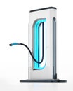 Generic electric vehicle charging station with a cord. 3D illustration