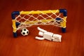 Generic figure recreating a goalkeeper letting in a goal in soccer Royalty Free Stock Photo