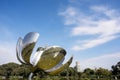 Generic floralis sculpture made of steel and aluminum located in the Argentine capital Buenos Aires