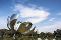 Generic floralis sculpture made of steel and aluminum located in the Argentine capital Buenos Aires