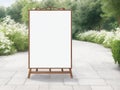 A generic flower or roses store display welcome window with a mockup of a blank