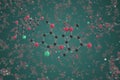 Generic griseofulvin molecule. Ball-and-stick molecular model. Chemistry related 3d rendering