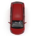 Generic hatchback car on white. Top view. 3D illustration Royalty Free Stock Photo