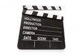 Generic Hollywood production clapper board. Royalty Free Stock Photo
