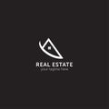 Generic house logo template with black background vector isolated Royalty Free Stock Photo