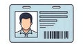 Generic Identification Card with Barcode and Person Avatar for Security Access Royalty Free Stock Photo