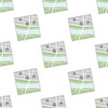 Generic Map Flat Icon Seamless Pattern