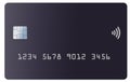 A generic mock credit or debit card is seen isolated