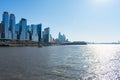 Modern Glass Skyscrapers in the Lincoln Square New York City Skyline along the Hudson River on a Clear Blue Sunny Day Royalty Free Stock Photo