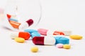 Generic prescription medicine drugs pills and assorted pharmaceutical tablets. Royalty Free Stock Photo