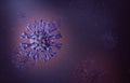 Generic Purple Virus with Magenta Details, 3D Render Illustration, Microscopic Illustrative Dangerous Virus