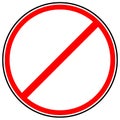 Generic red prohibition, restriction sign. Road sign with empty