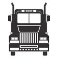 Generic semi-trailer truck silhouette editable vector flat style Royalty Free Stock Photo