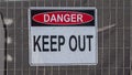 Generic sign in a demolition site. Reads: Danger, Keep Out. Royalty Free Stock Photo