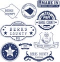 Generic stamps and signs of Berks county, PA Royalty Free Stock Photo