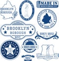 Generic stamps and signs of Brooklyn borough, NYC