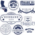 Generic stamps and signs of Burbank city Royalty Free Stock Photo